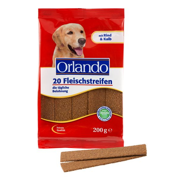 Lidl Orlando Fleischstreifen mit Rind & Kalb Snacks Hund