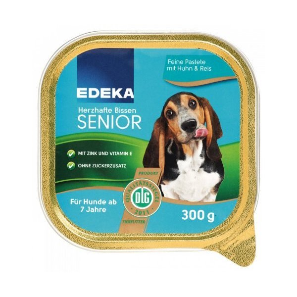 Edeka Herzhafte Bissen Senior Mit Huhn Und Reis Nassfutter Hund G nstig 