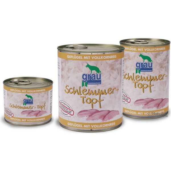 Grau Schlemmer-Topf - Geflügel mit Vollkornreis Nassfutter Hund günstig ...
