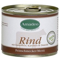 Amadeo Rind mit Kartoffeln, Karotten und Distelöl