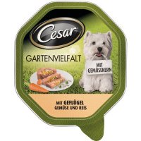 Cesar Gartenvielfalt mit Geflügel & Gemüse & Reis