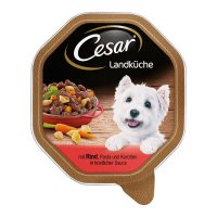 Cesar Landküche mit Rind, Pasta & Karotten in köstlicher Sauce