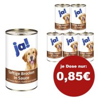 Ja! Saftige Brocken in Sauce mit 3 Sorten Fleisch Nudeln und Karotten