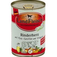 LandFleisch Hausmannskost Rinderherz mit Reis, Karotten und Wildapfel