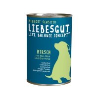 Liebesgut Biokost Sensitiv Hund mit Hirsch, Bio-Obst und Bio-Hirse