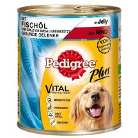 Pedigree Adult Plus Rind in Gelee, mit Fischöl