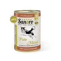 Sanoro Pute Menü mit Naturreis, Karotten, Birnen und Zucchini