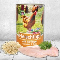 Schecker DOGREFORM Fleischtopf Junior-Menü mit Geflügel, Gemüse und Reis