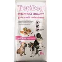 TropiDog Premium Junior Small & Medium Breeds Turkey & Rice
